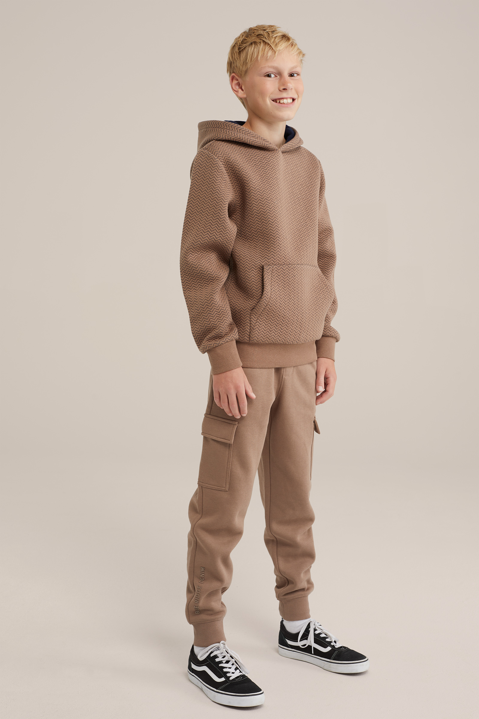Jongens joggingbroek met cargozakken Blue Ridge Lichtbruin
