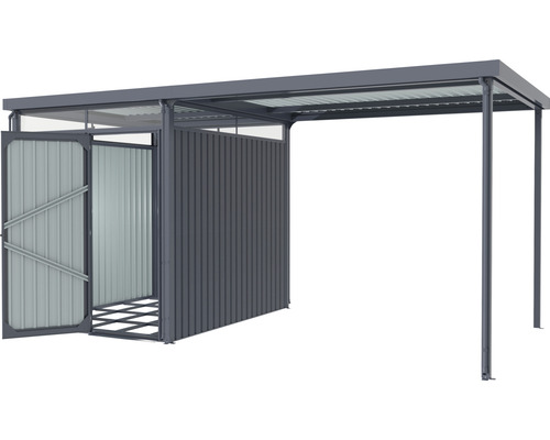 PERGART Rheinfelden 78 tuinhuis inclusief lessenaarsdak, 490 x 245 cm, antraciet