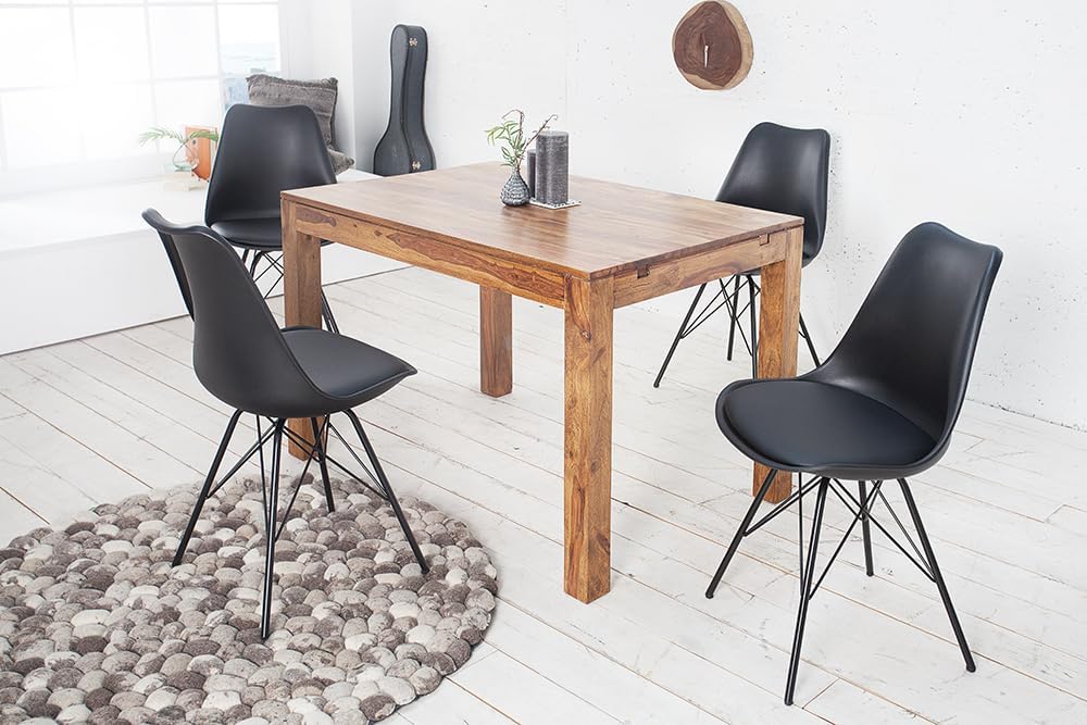 Invicta Interior Massiver Esstisch Pure 120-200 cm Sheesham Massivholz ausziehbar Holztisch Küchentisch mit Ansteckplatten