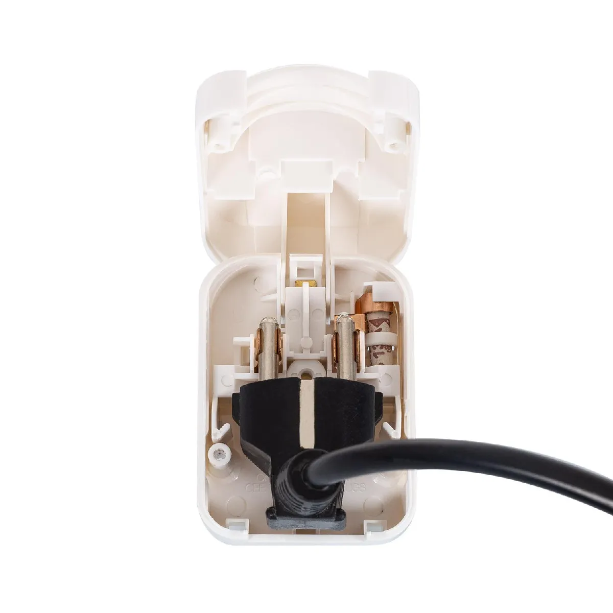 Ledkia Adaptateur Prise Type F à Type G (UK) - Noir