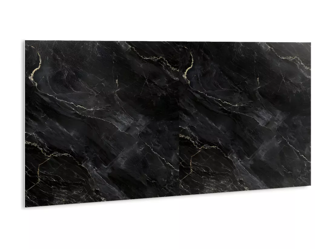 Panneaux muraux autocollants en vinyle imperméable - Marbre foncé 100 x 50 cm