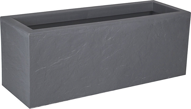 Jardinière plastique EDA Durdica Up gris galet 79,5 x 29,5 x h.29,5 cm