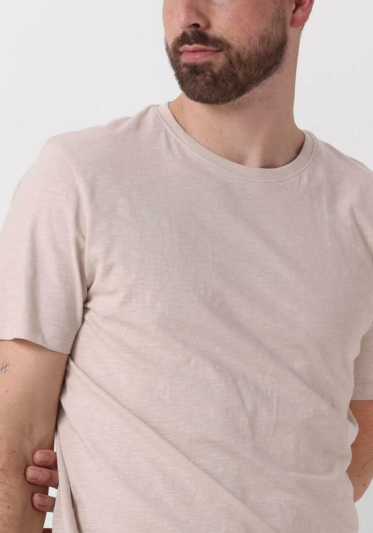 SELECTED HOMME beige selected homme t-shirt slhaspen slub ss o-neck tee noos