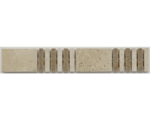 Natuursteen rand, travertin wit, 30,5 x 4,8 cm