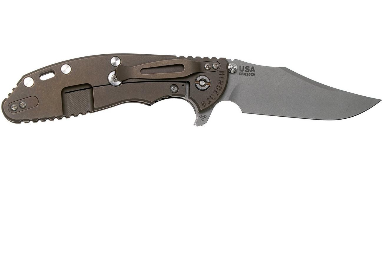 Rick Hinderer XM-24 4” Bowie, CPM 20CV, Battle Bronze, Black G10 zakmes