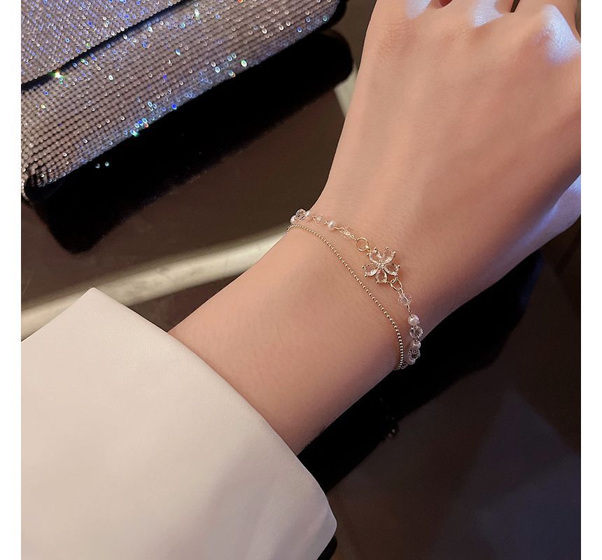 LIVSIA - Armband met gelaagde strass-imitatieparels