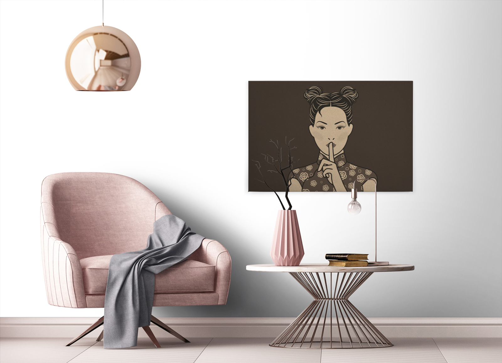 Leinwandbild POWERFRAU - braun - 90x60 cm
