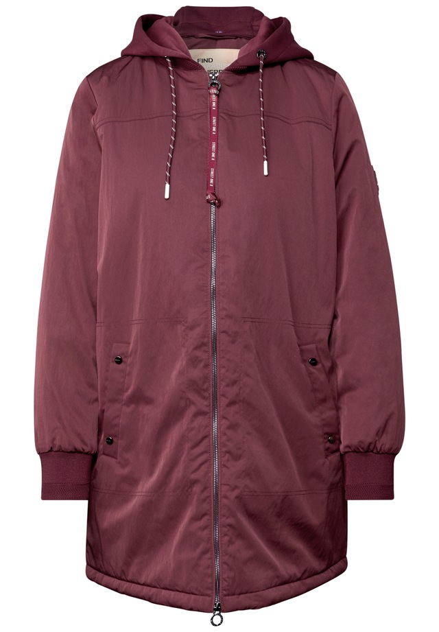 STREET ONE Blouson mit Kapuze lang, mit abnehmbarer Kapuze mit Tunnelzug