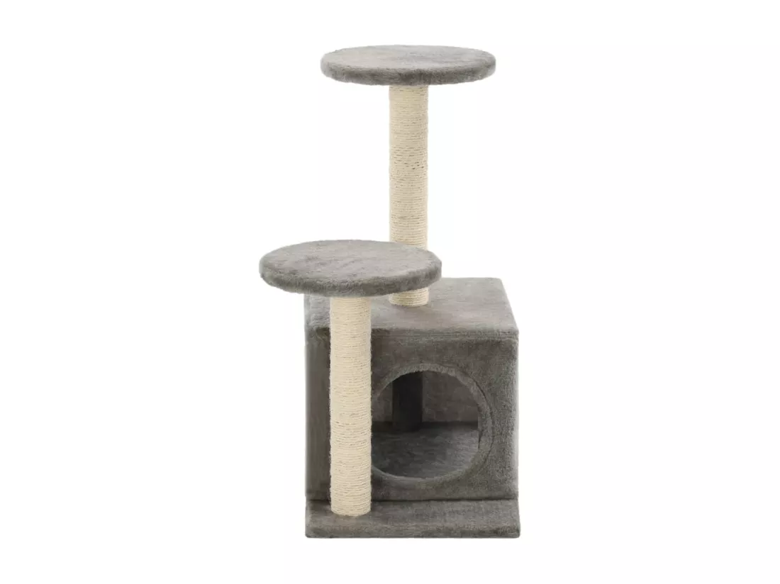 Arbre à chat avec griffoirs en sisal 60 cm Gris