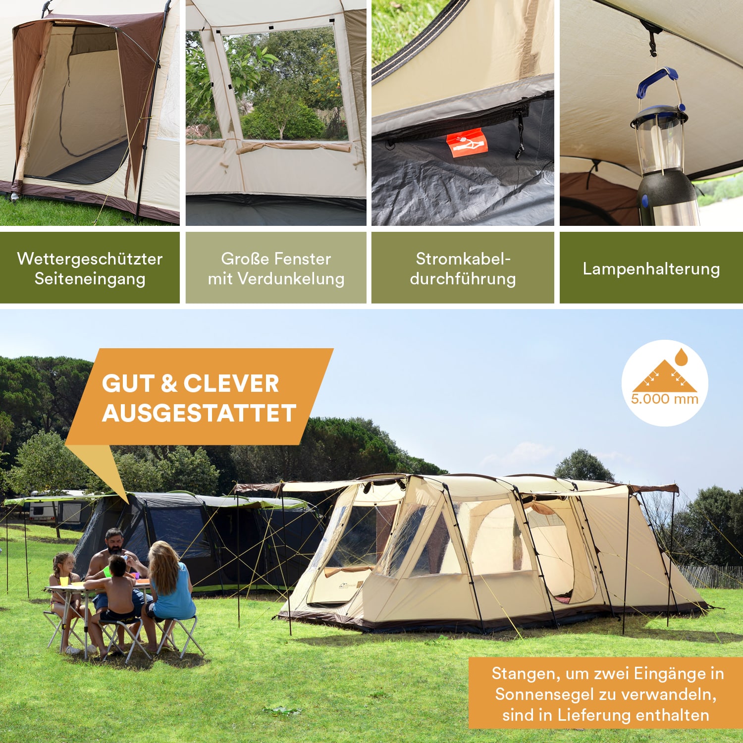 Skandika Nordland 4 beige Tunneltent