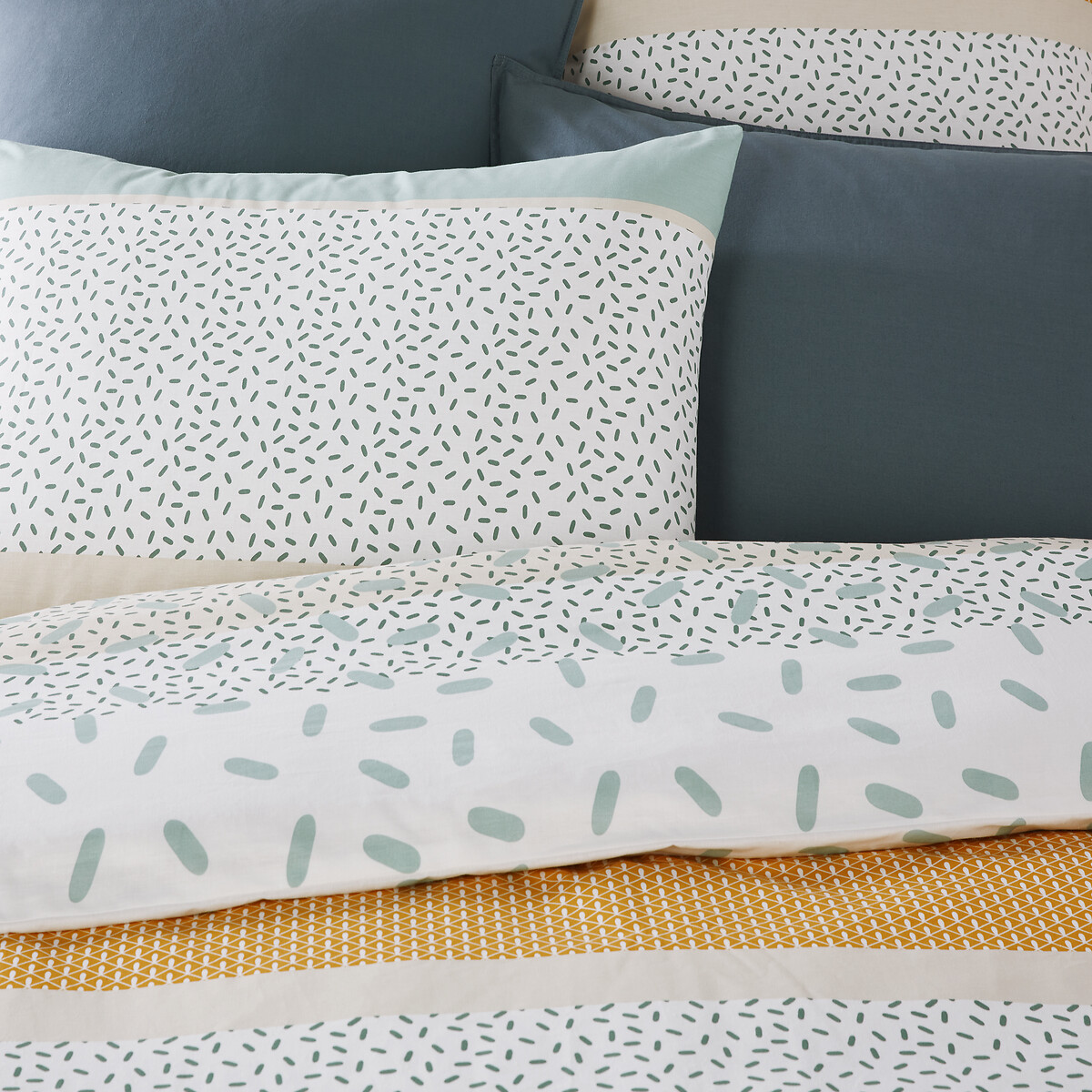 LA REDOUTE INTERIEURS<br>Capa de edredão de algodão, Happy Stripes