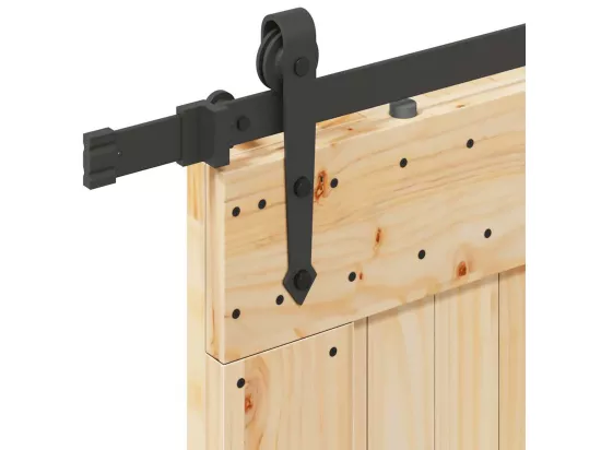 Porte coulissante et kit de quincaillerie 85x210 cm pin massif