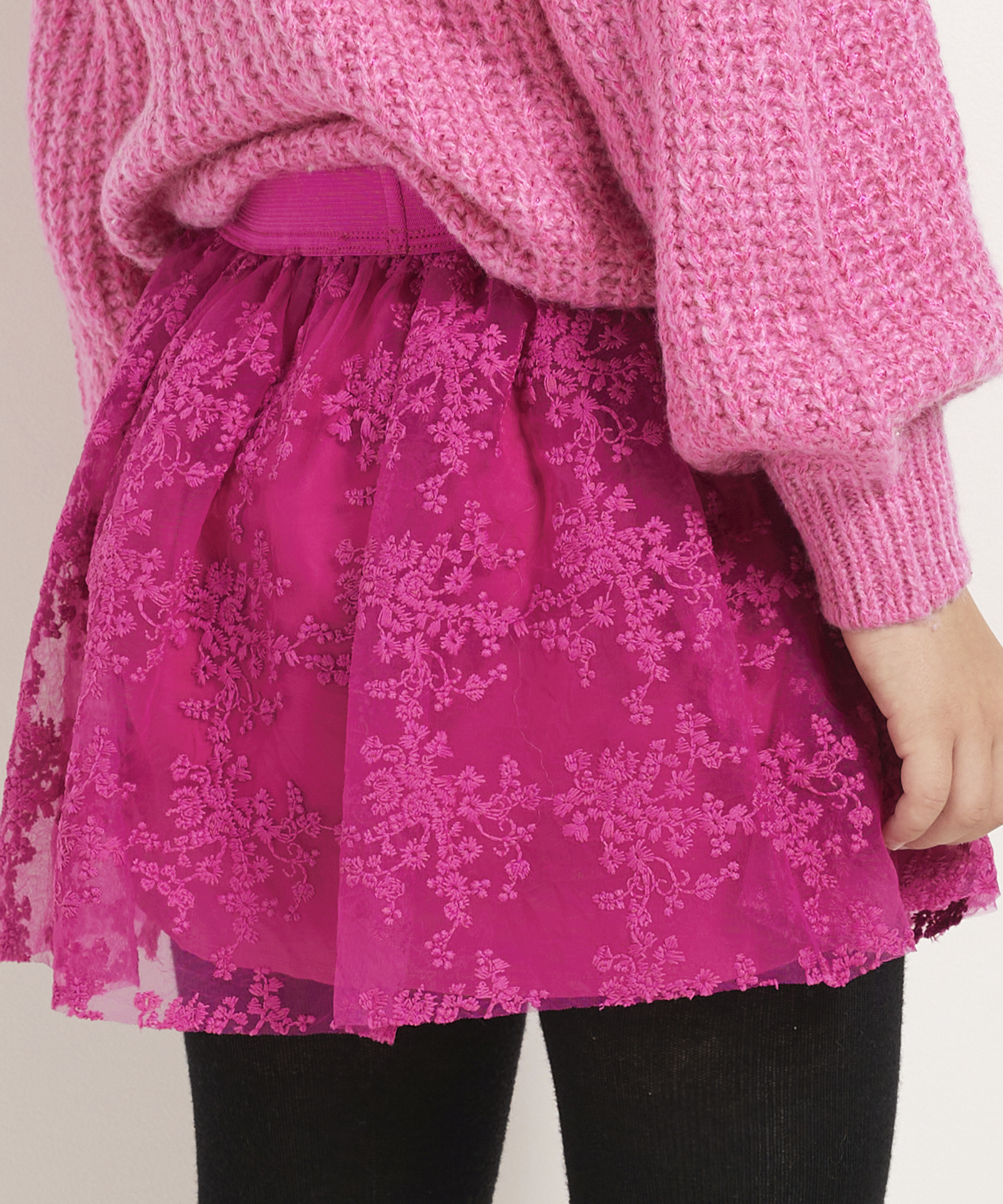 mesh rok met embroidery