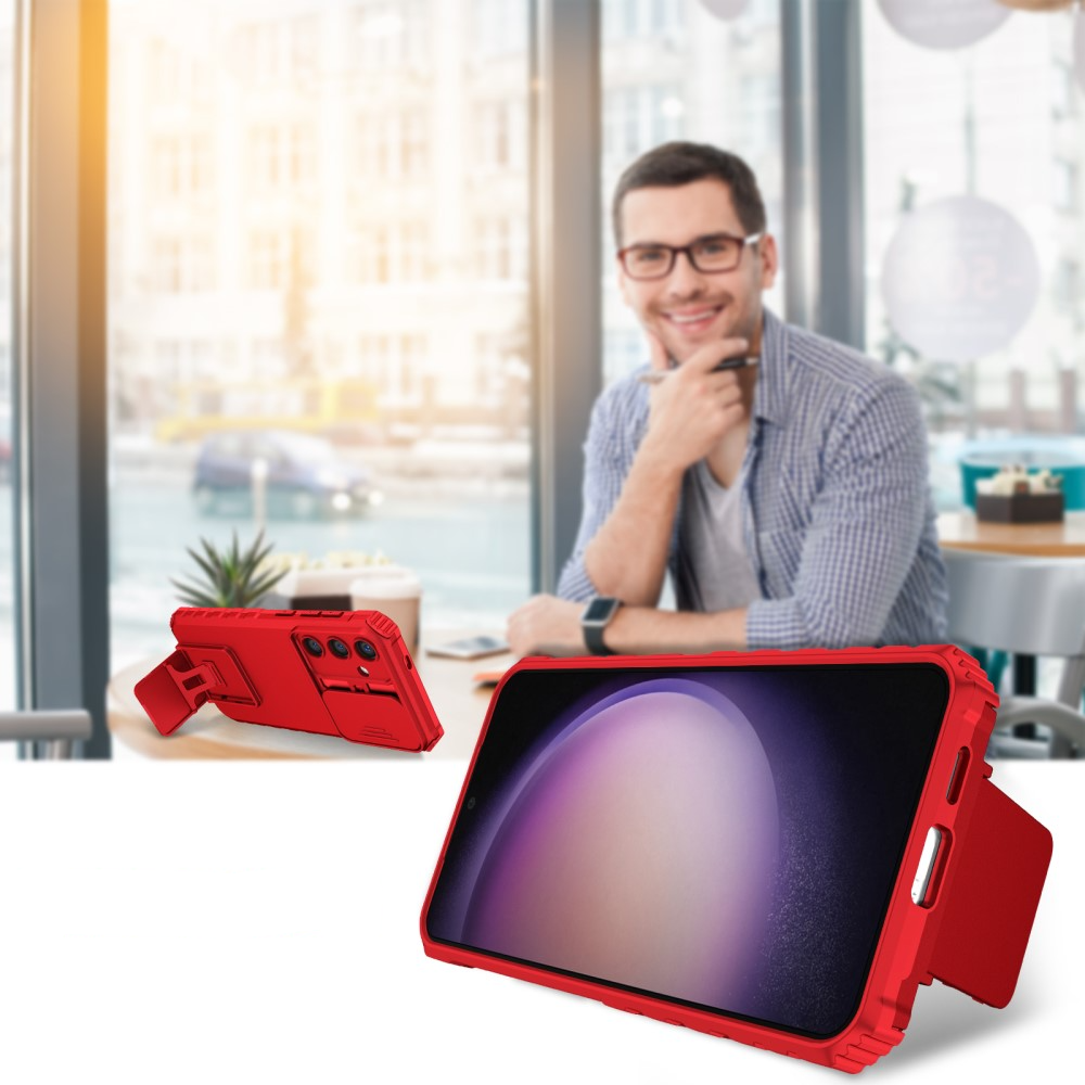 Samsung Galaxy S24 Hybrid Outdoor Hardcase Hülle mit Cam-Slider   Kickstand - Rot (Matt)