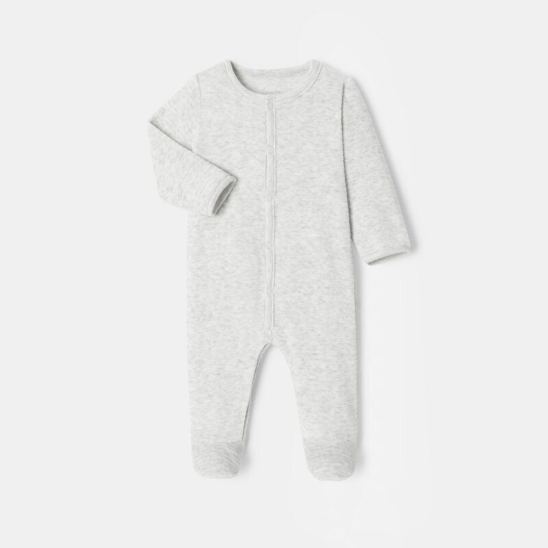 Pyjama en velours côtelé écru chiné naissance Absorba Blanc