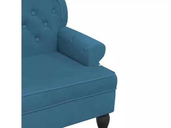 Banc avec dossier bleu 119,5x64,5x75 cm velours