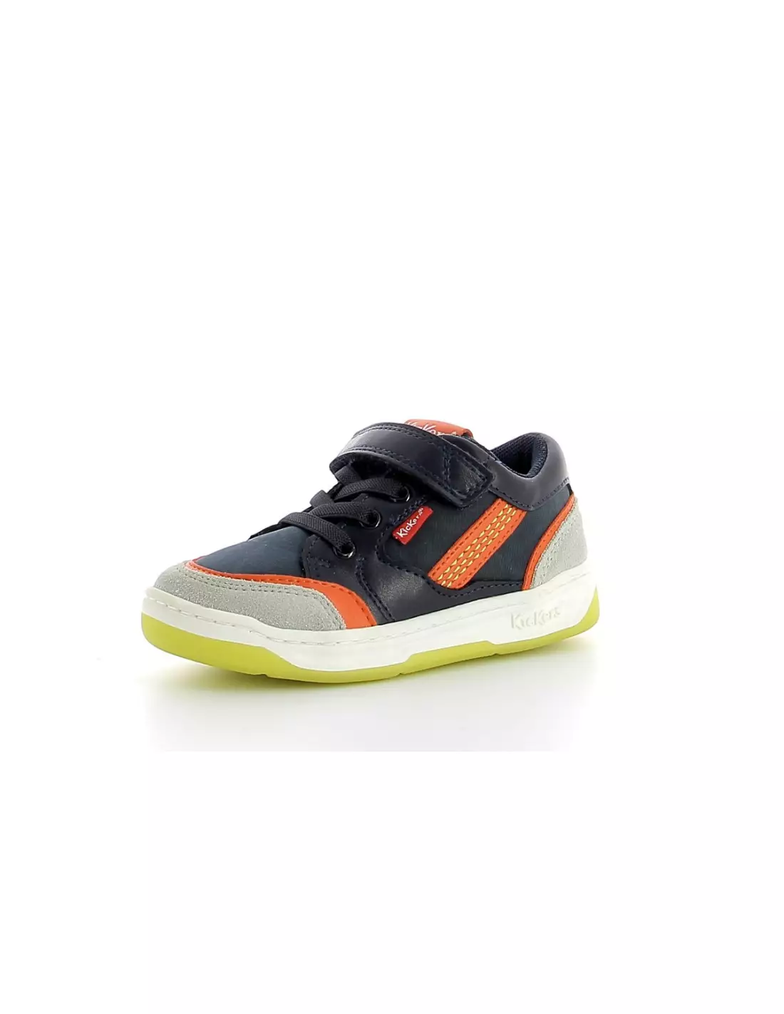 KICKERS KOUIC - Baskets MARINEGRISORANGE