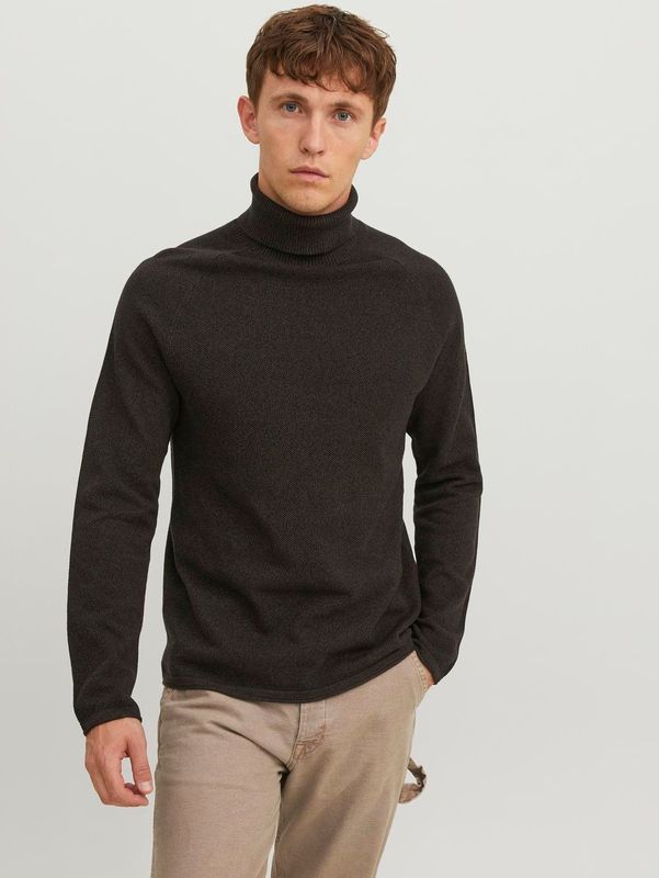 JACK & JONES - Hill Knit - Pullover - Bruin Melange - Katoen