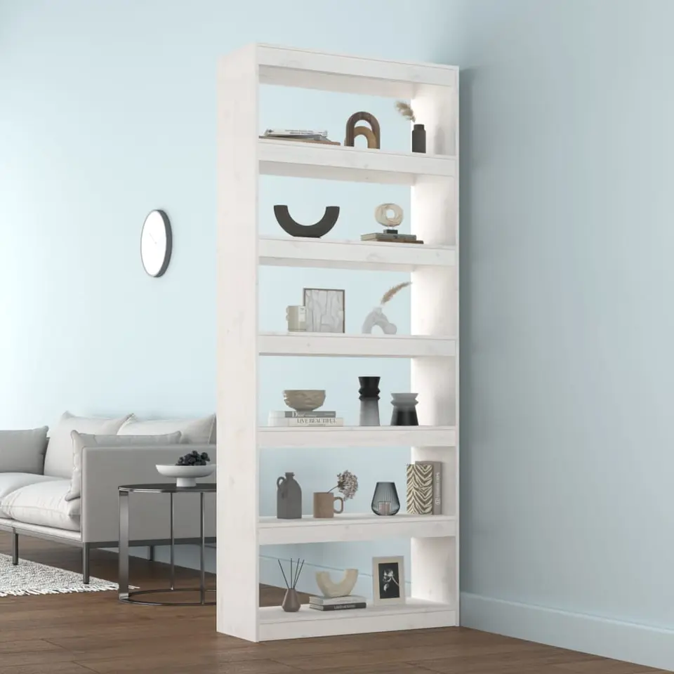 vidaXL - Boekenkast - Wit - Grenenhout