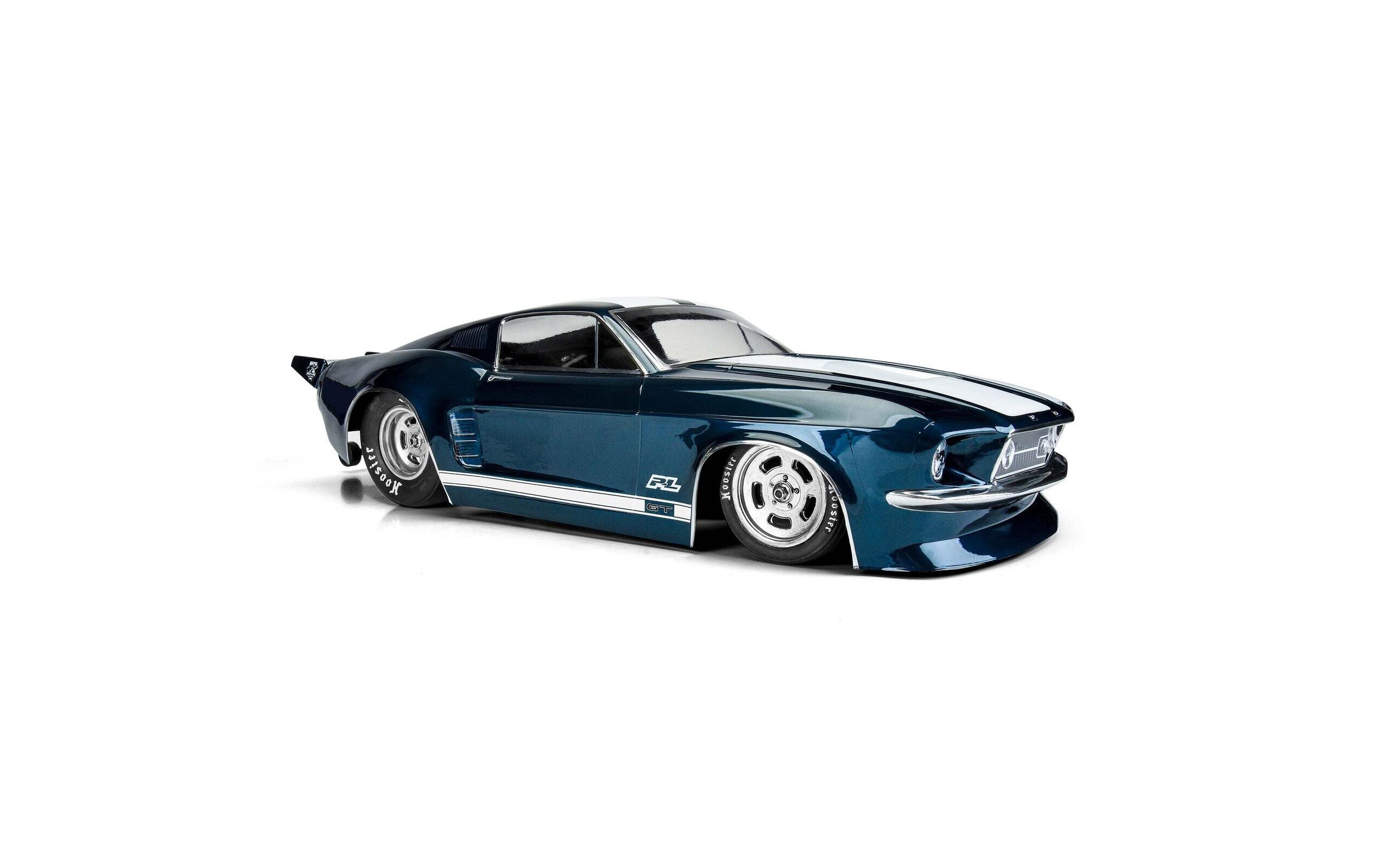 Karosserie Ford Mustang 1967 Drag unlackiert, 1:10Dragster Karosserie, ideal für Losi 22S