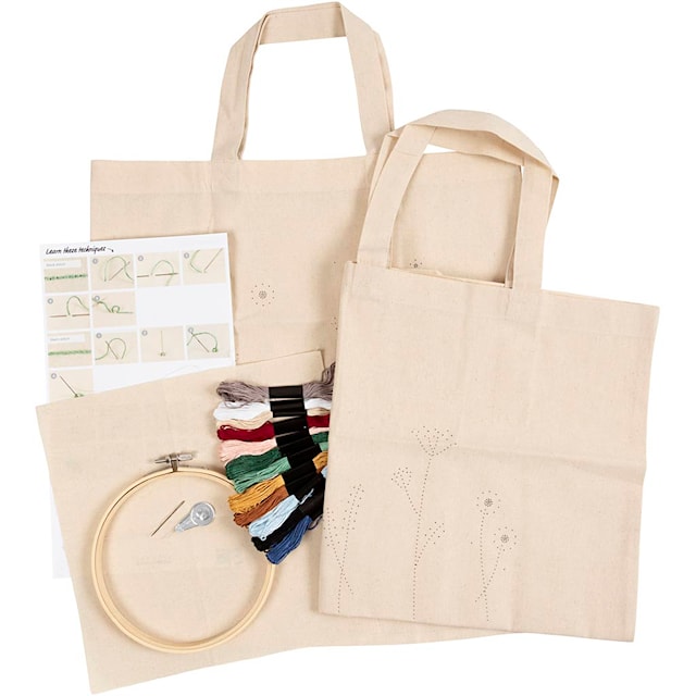 Start DIY Kit Broderi, Blomster, 1 pk.