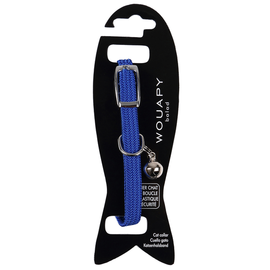 Collier elastic grelot 30 cm bleu pour chat