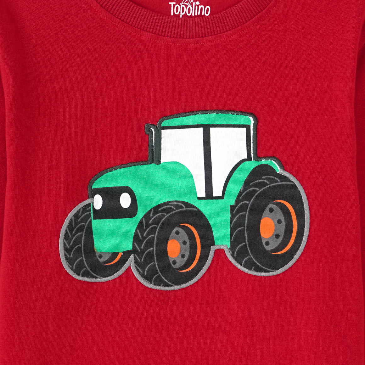 Topolino Jungen Langarmshirt mit Traktor-Applikation dunkelrot