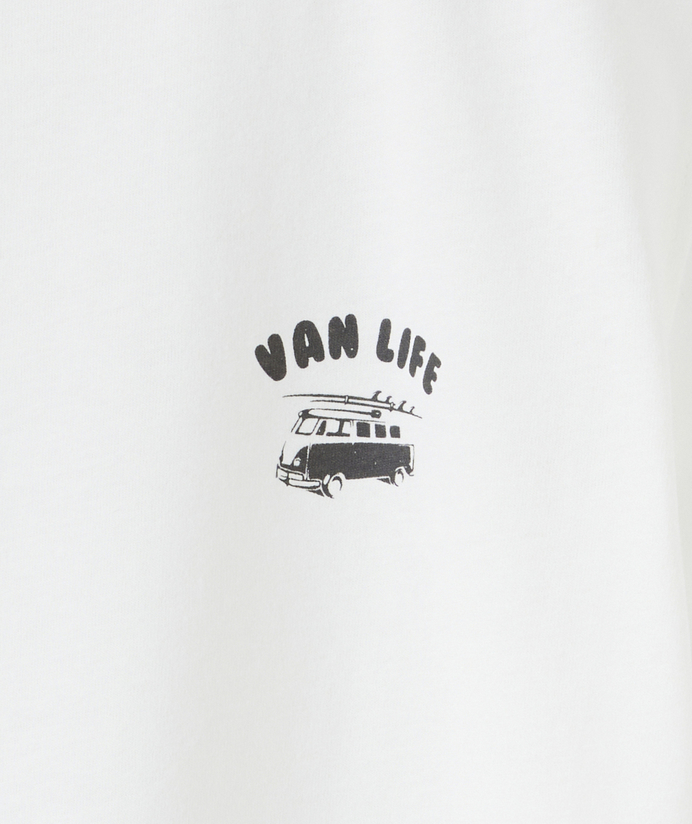 t-shirt manches courtes garçon en coton bio blanc message van life