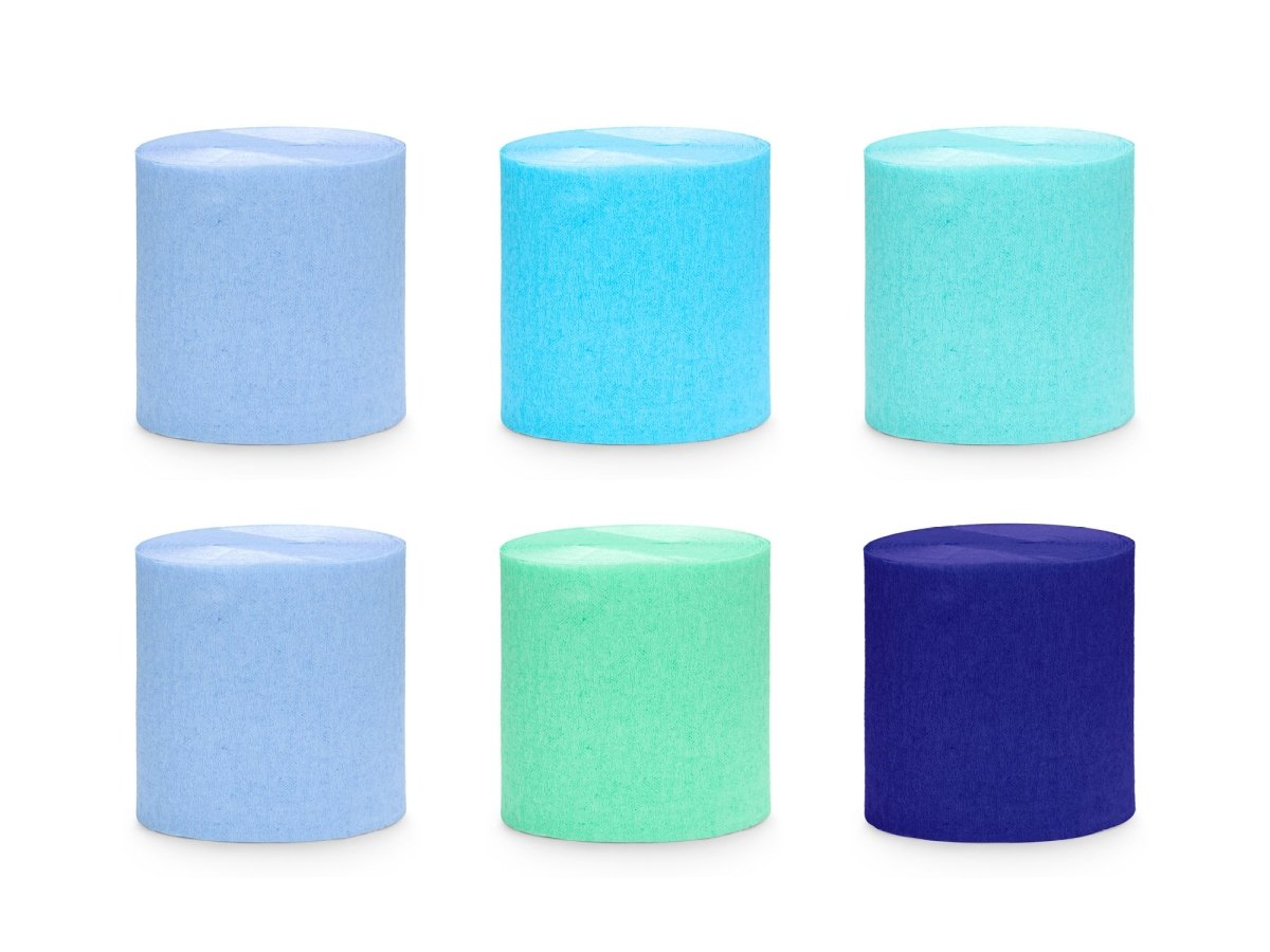 Blauwe Crepe Papier 10m 6st