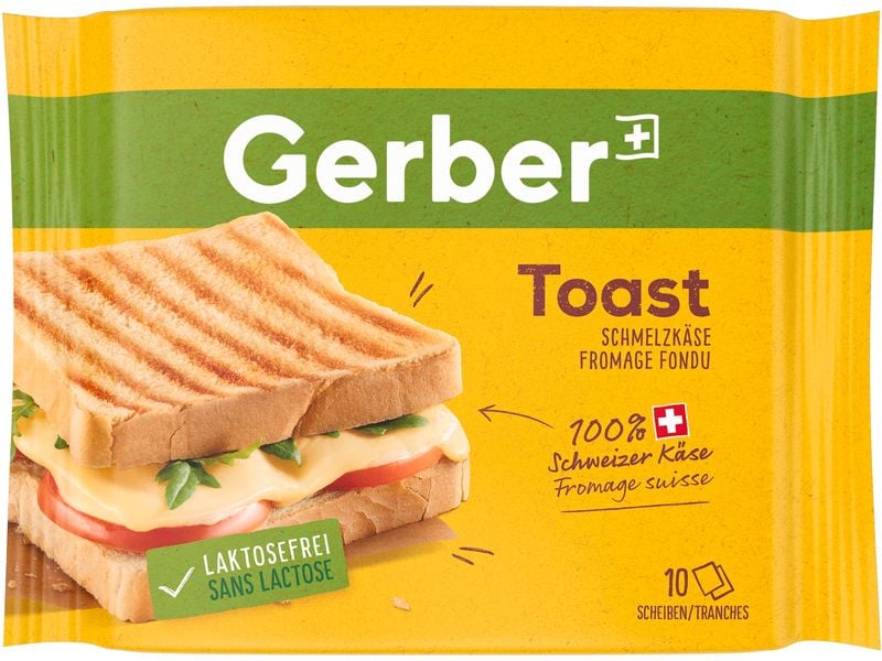 Gerber Schmelzkäse Toast 200 g Schmelzkäse-Scheiben mit ausgewogenem Geschmack