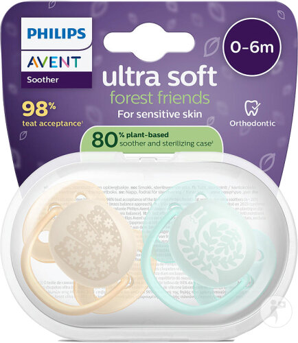 Philips Avent Sucette +0m Soft Motif 2 Pièces