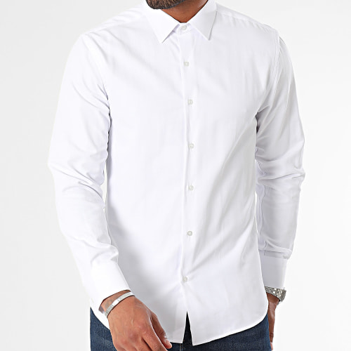 Lot De 2 Chemises Manches Longues 239 235 Blanc Bleu Clair
