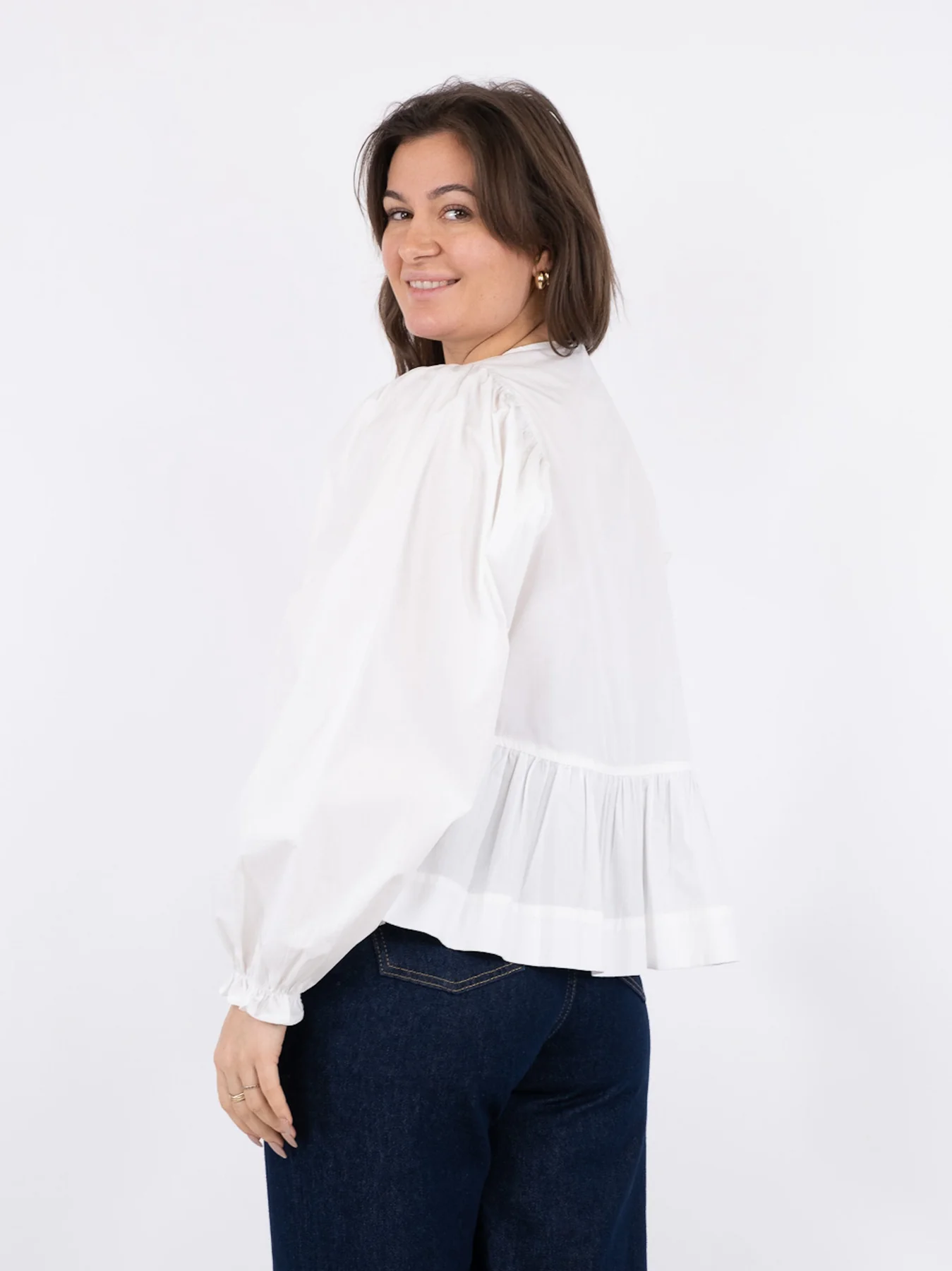 Neo Noir Bessie C Poplin Blouse white