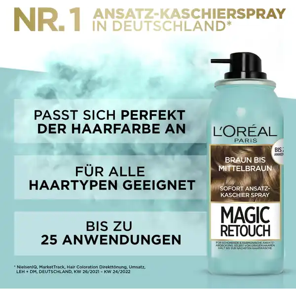 Ansatz-Kaschierspray Braun bis Mittelbraun