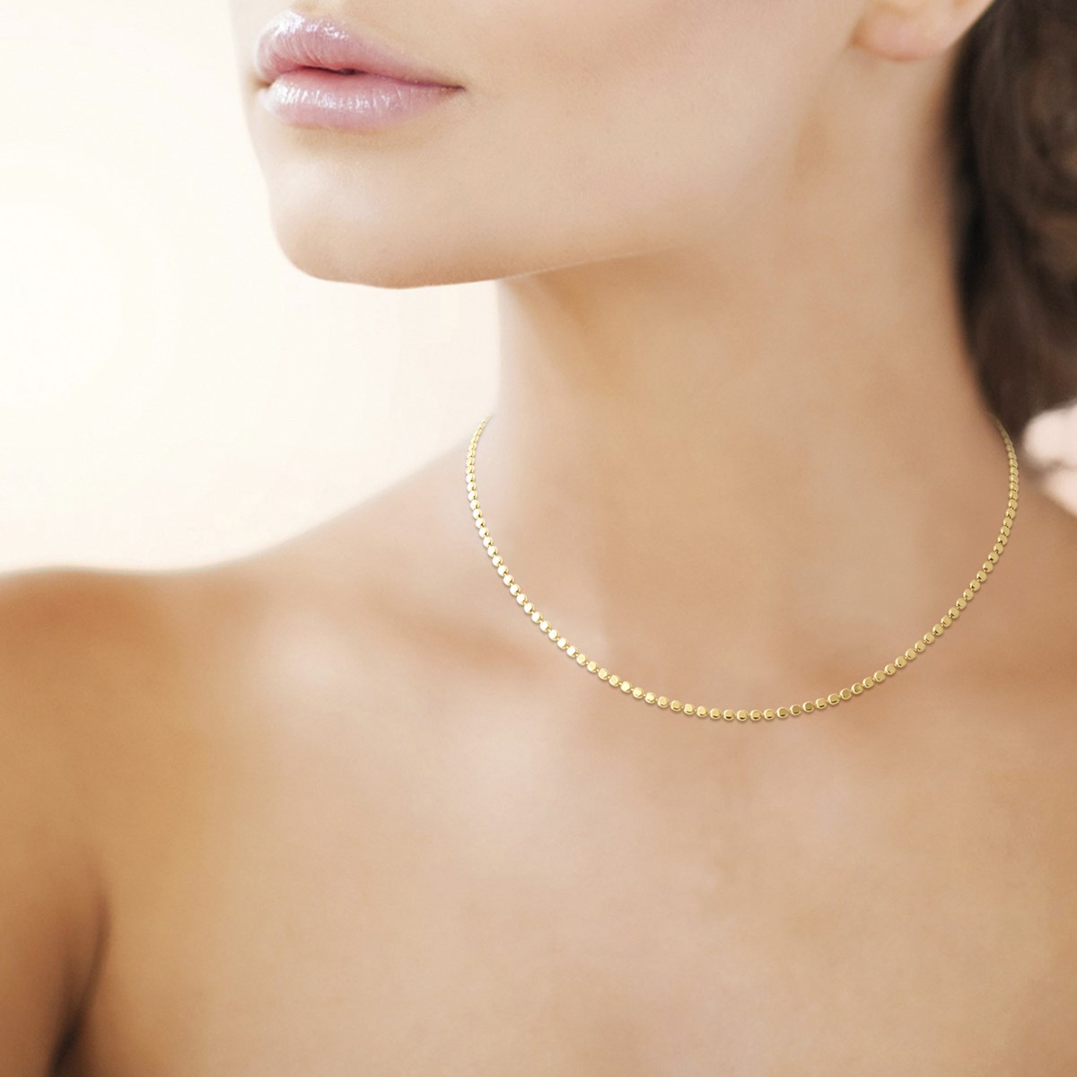 Collier Brillaxis petites pastilles plaqué or