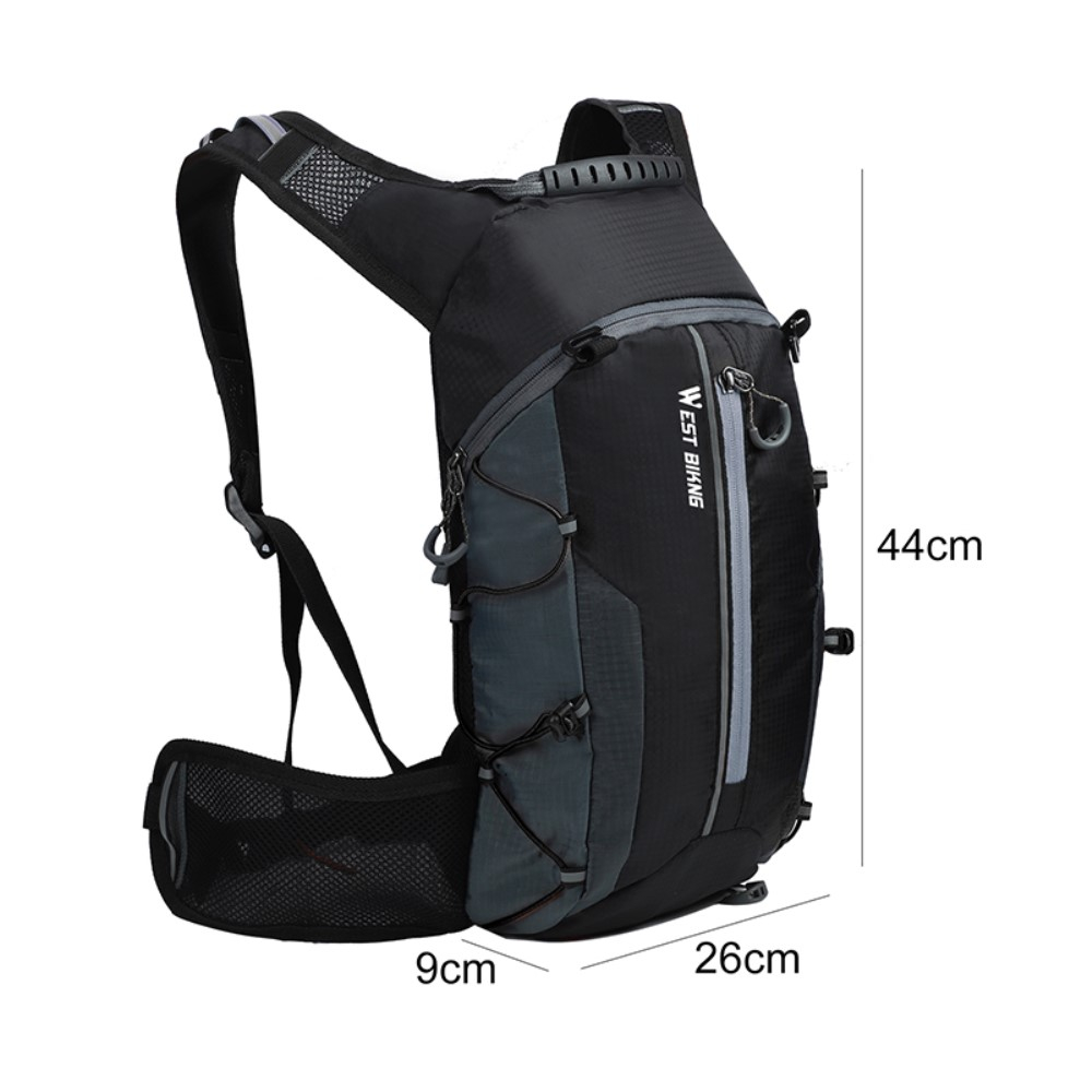 (10L) Ultraleichter Sport Rucksack Faltbarer Outdoor Wander Backpack mit Aufbewahrungstasche - Schwarz / Gelb