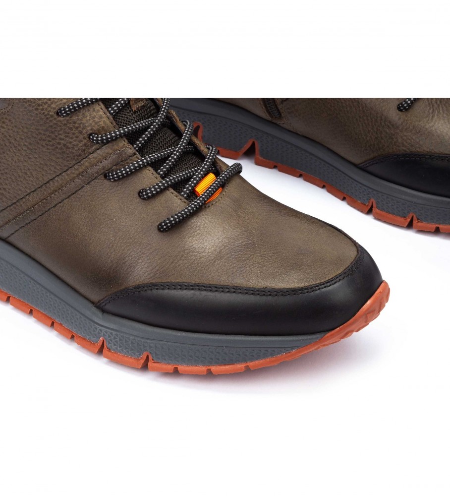 Botas esportivas de couro Pikolinos Ferrol M9U-8069Noc1, cor cáqui