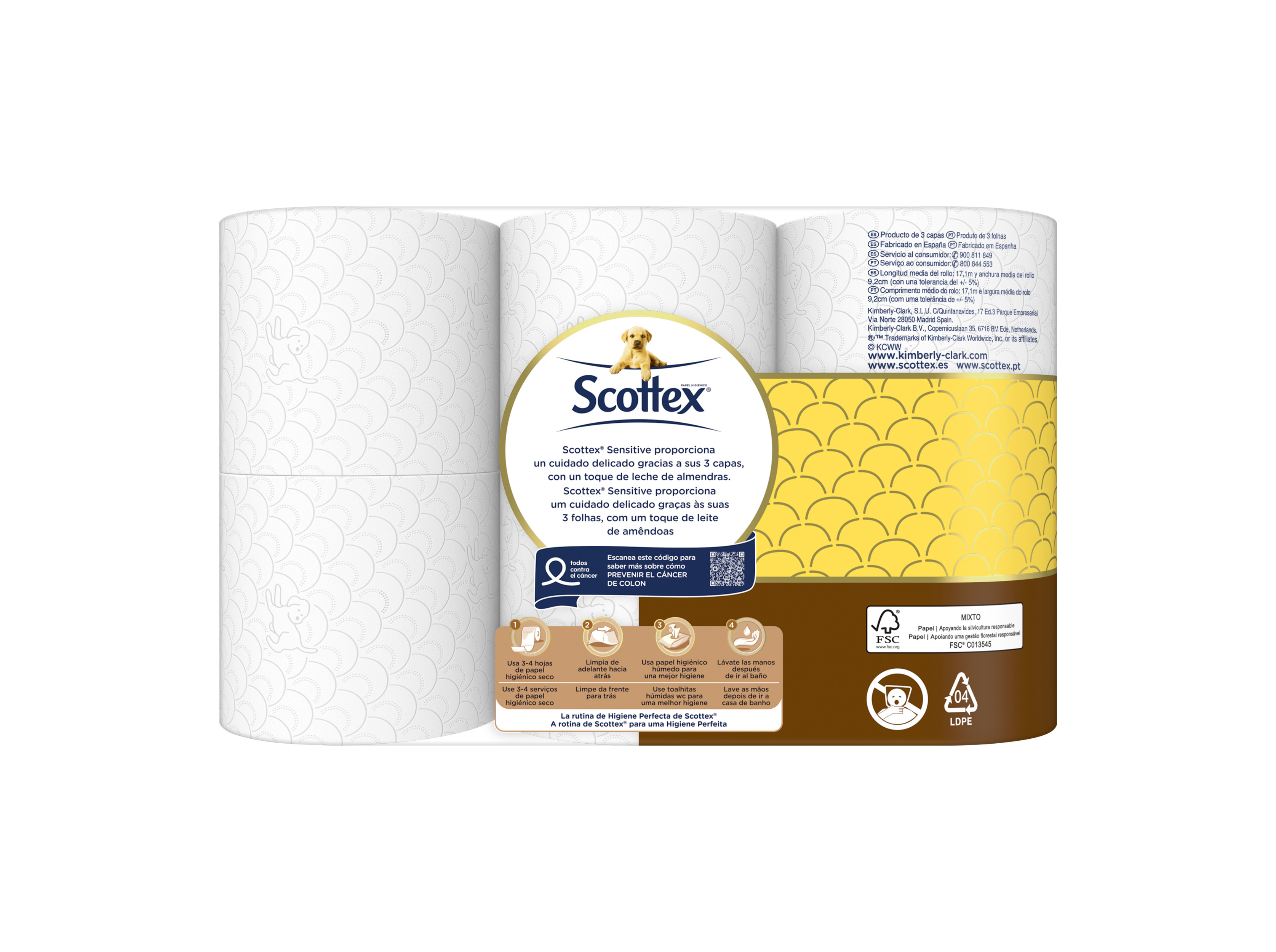 PAPEL HIGIÉNICO SCOTTEX ACOLCHOADO SENSITIVE 6R