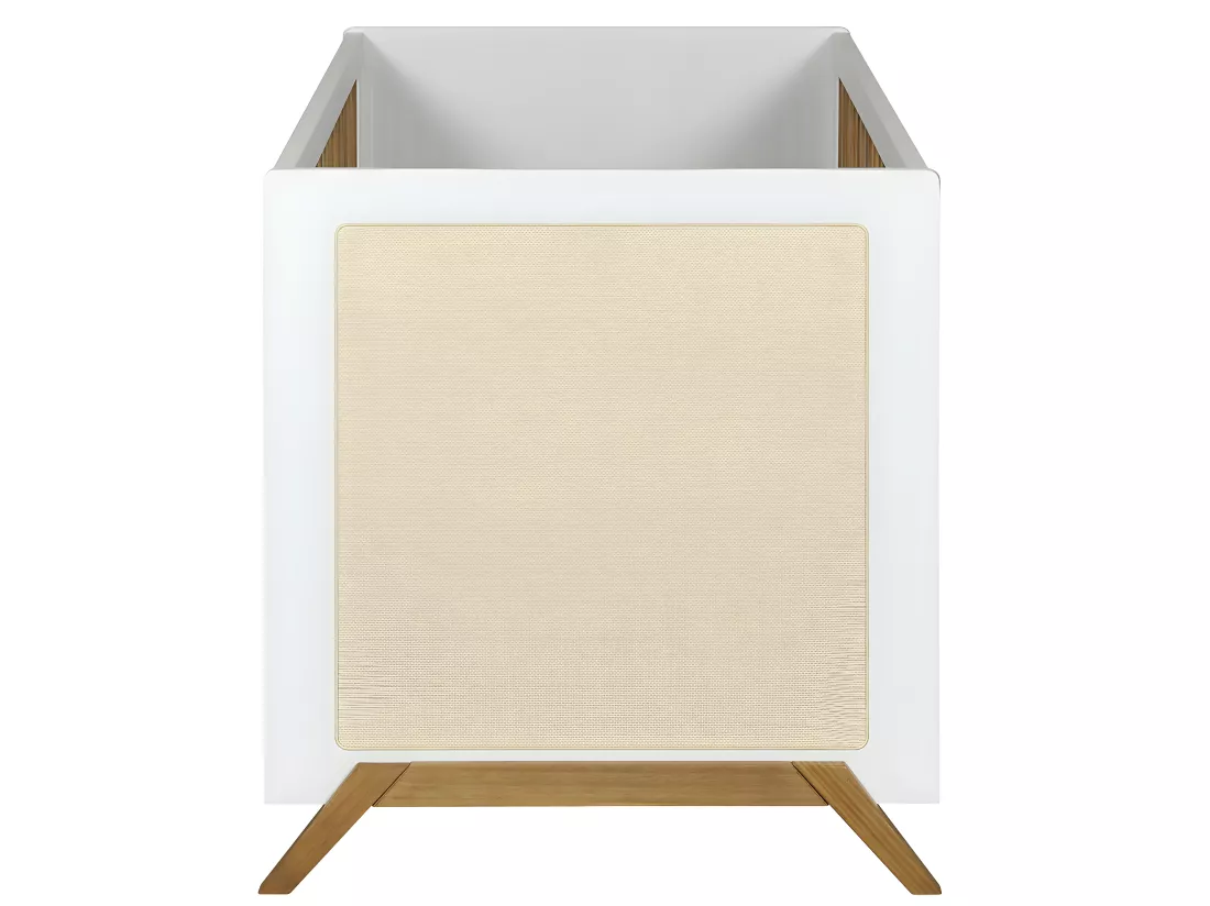 Lit bébé avec matelas 70x140 cm panneaux de fibres blanc AZU