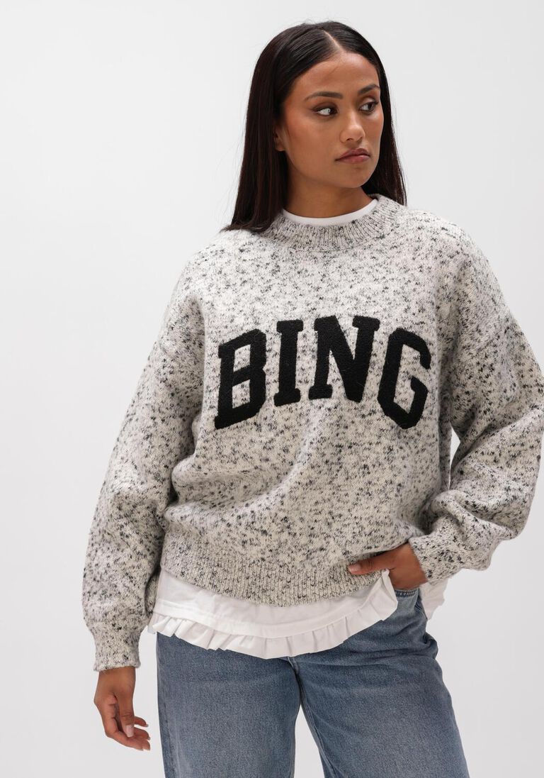 witte anine bing truien/vesten sydney crew sweater bing marled white