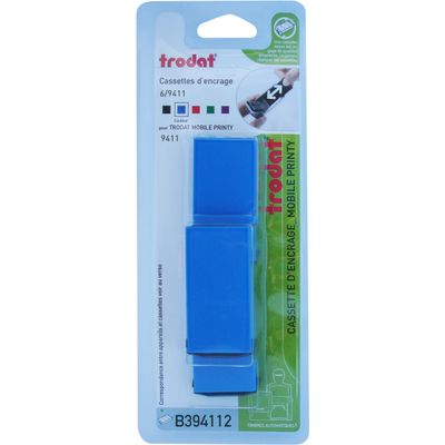 Trodat - 3 Encriers 6/9411 recharges pour tampon Mobile Printy 9411 - bleu