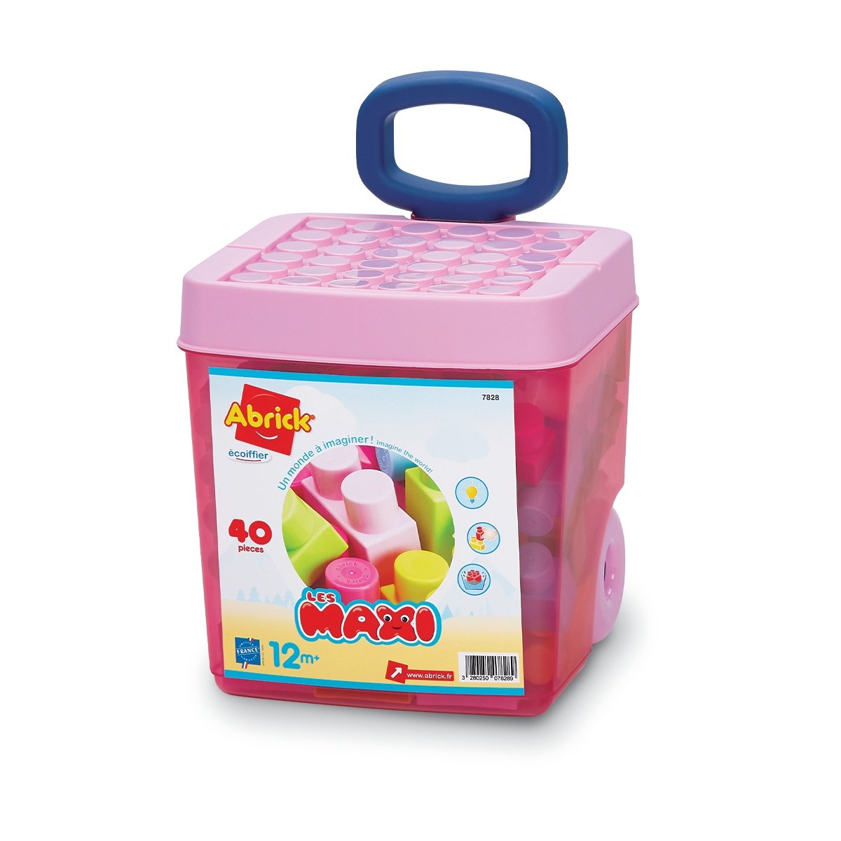Rolly briques rose 40 pièces Les Maxi - Abrick