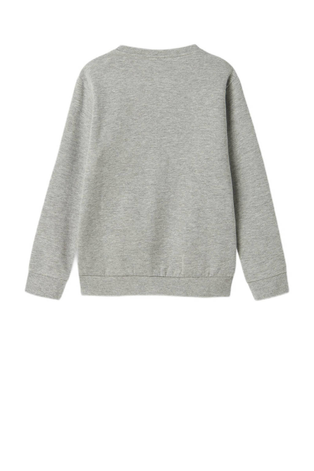 NAME IT sweater met printopdruk grijs melange