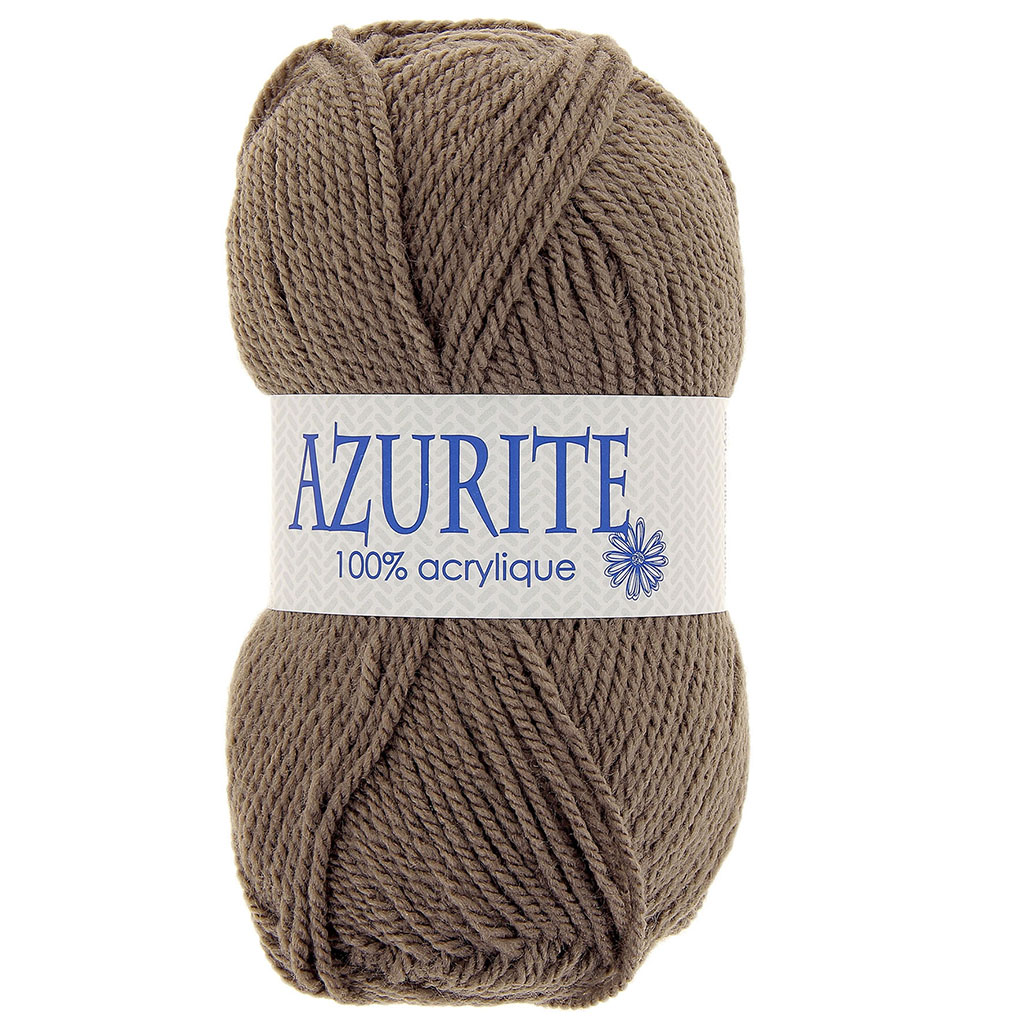 Lot de 10 pelotes de laine AZURITE marron