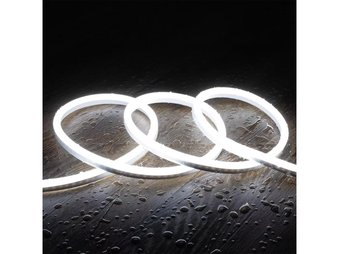 Ruban Néon LED Dimmable 220V SFLEX8 IP65 sur mesure coupe tous les 100 cm Blanc froid 50 m