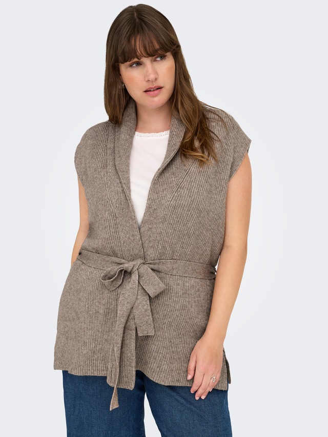 ONLY CARMAKOMA Strickweste »CARKATIA SL RIB WRAP VEST KNT«