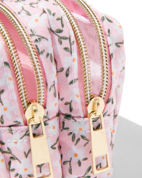 trousse à double zip fleurs