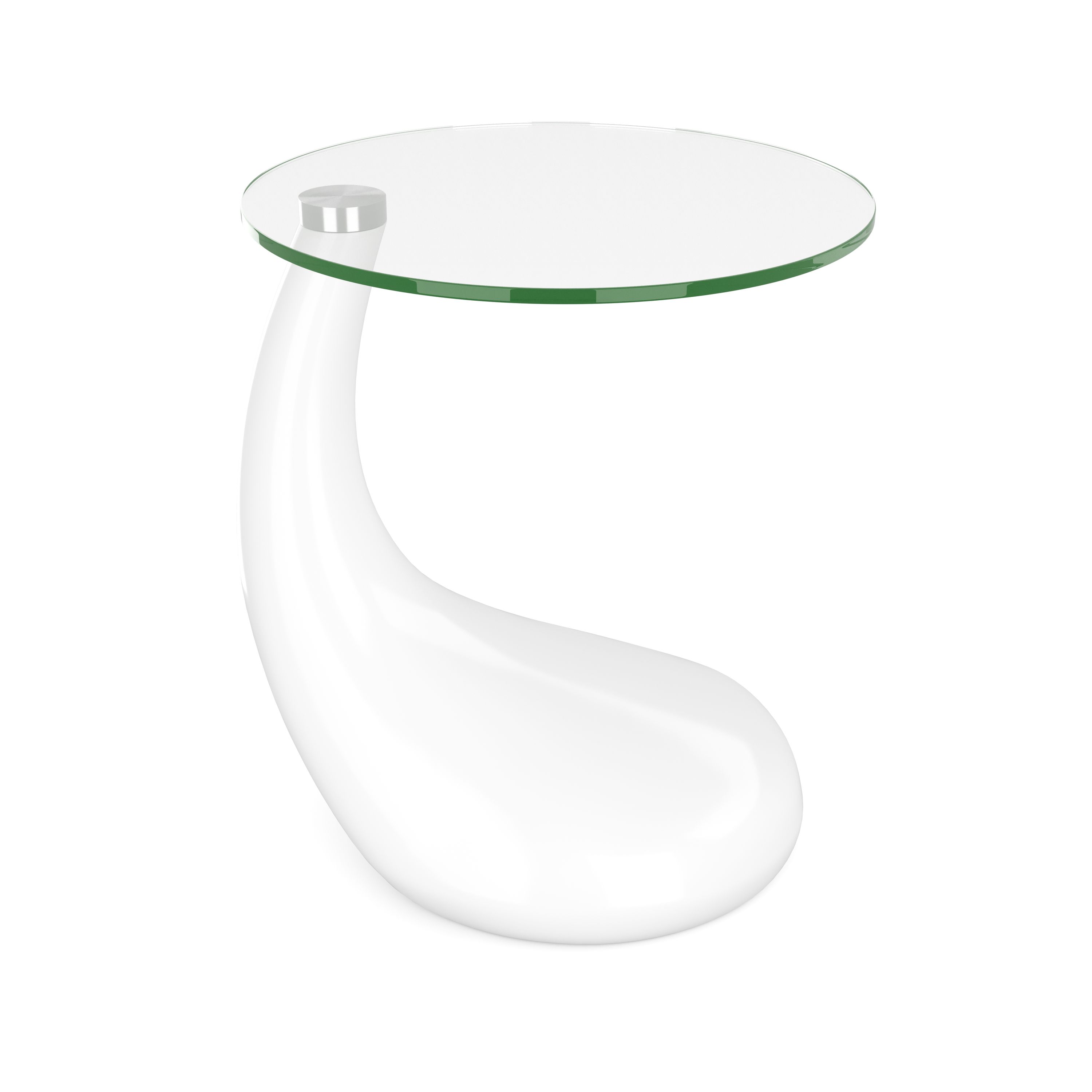 Beistelltisch Glas LORETTE rund weiss