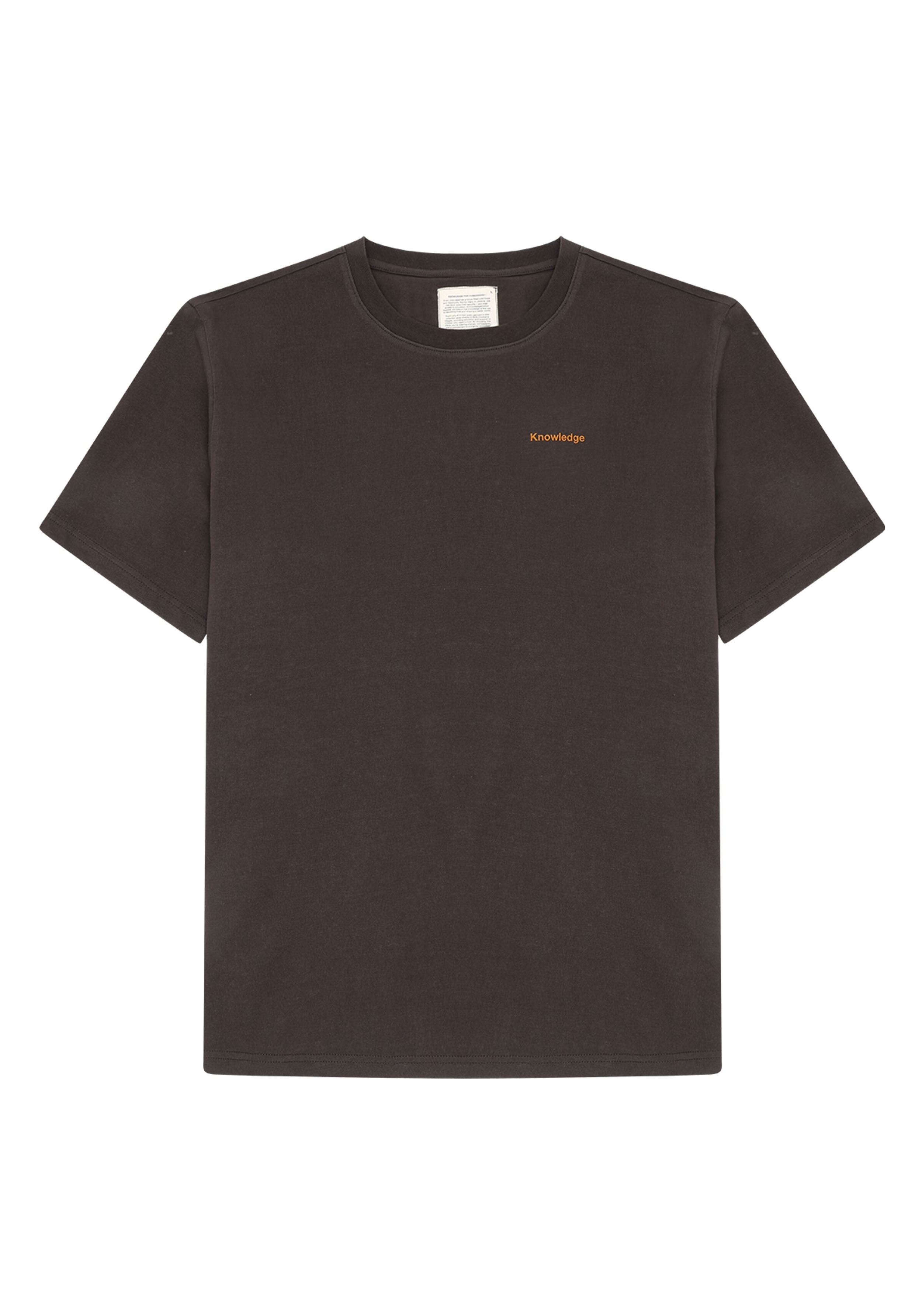 Knowledge Cotton Apparel T-Shirt SOS Regenerative Back Print Chocolate Torte