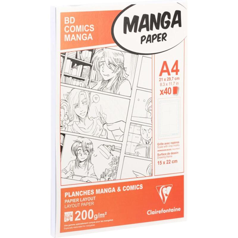 Manga Multi-techniques étui 40F A4 200g grille 6 cases